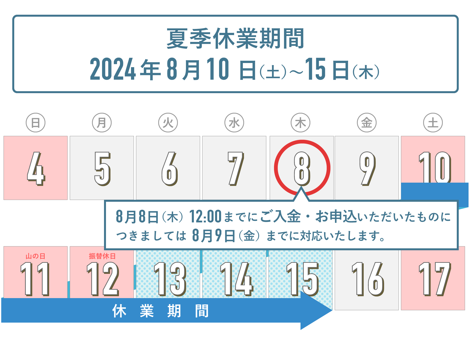 2024年 夏季休業